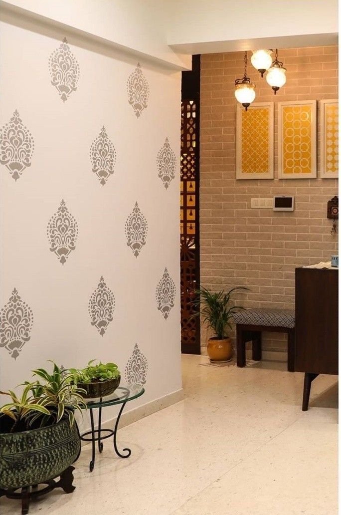 Stencil design interior painting services in Pune by Rajveer Paints